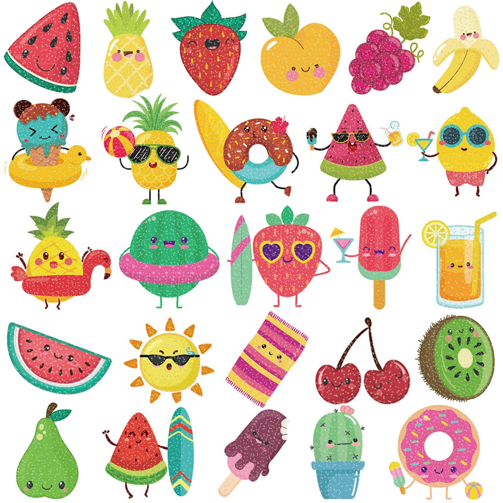 Ooopsiun Summer Glitter Fruit Temporary Tattoos