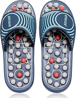 BYRIVER Reflexology Slippers Foot Massager, Acupressure Foot Roller for Plantar Fasciitis, Improve Feet Blood Circulation, Healthcare Relaxation Gifts for Mum dad(05S)