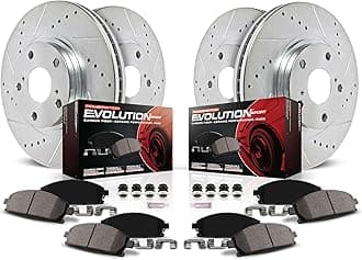 PowerStop Front and Rear Brake Kit For Chevrolet Corvette 1988-95 - Drilled and Slotted Disc Rotors with Ceramic Brake Pads Replacement, K1518