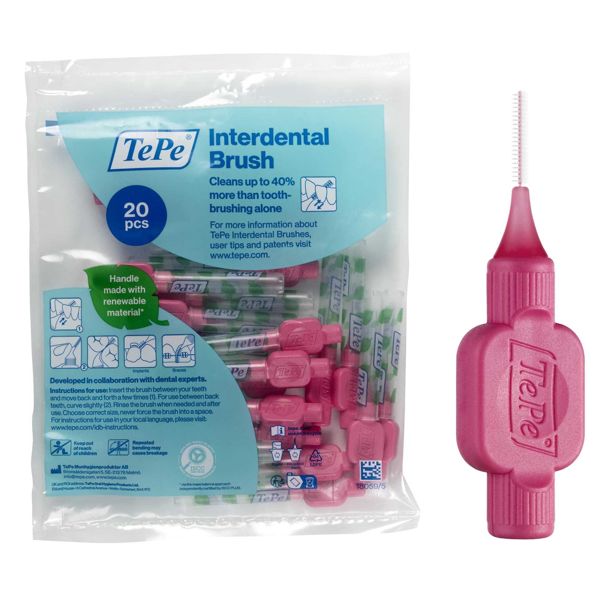TePe® Interdental Brush Original Pink 0.4 mm 20-Pack