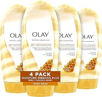 Body Wash by, Moisture Ribbons Plus Shea + Manuka Honey Body Wash, 18 fl oz (Pack of 4)