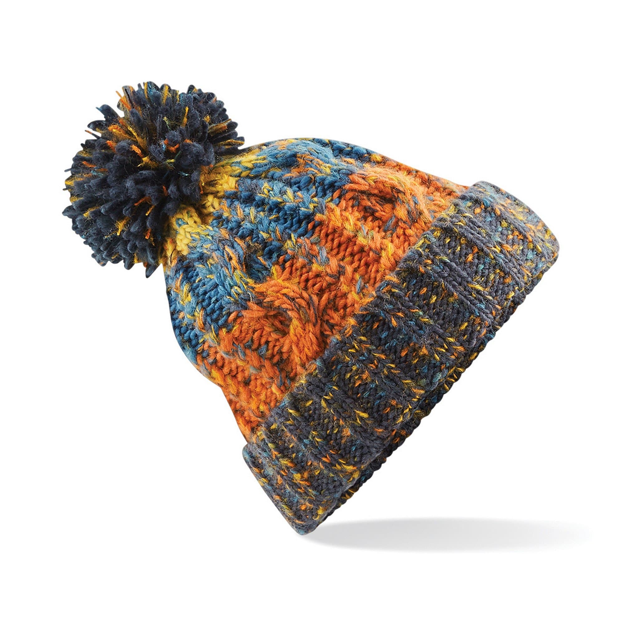 Beechfield B486 Corkscrew Pom Pom Beanie - Stylish Winter Hat