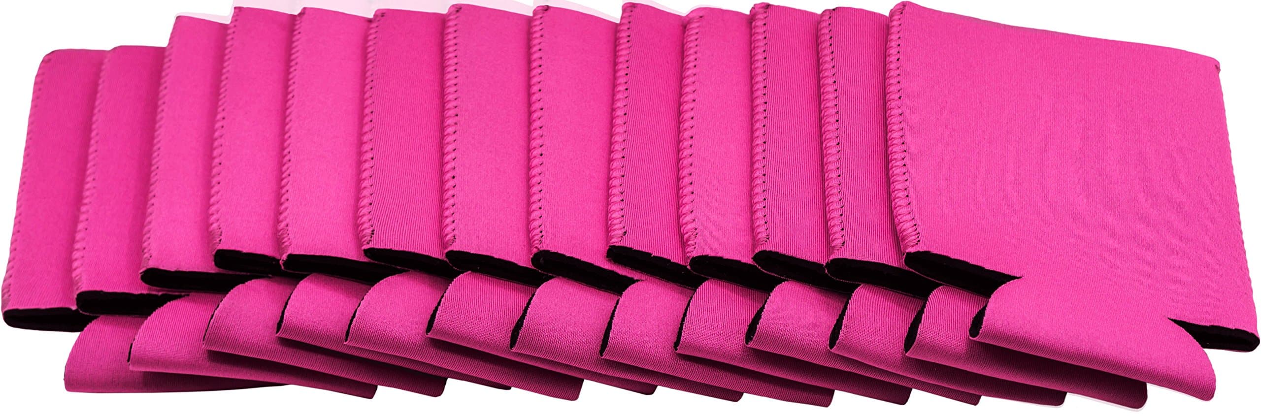 Neoprene Can Sleeves - Pack of 13 Plain Can Cooler Covers Fit 12 oz Cans and 12 to 16 oz Glass & Aluminum Bottles. Premium Neoprene & Stitching by Impirilux (13, Pink)