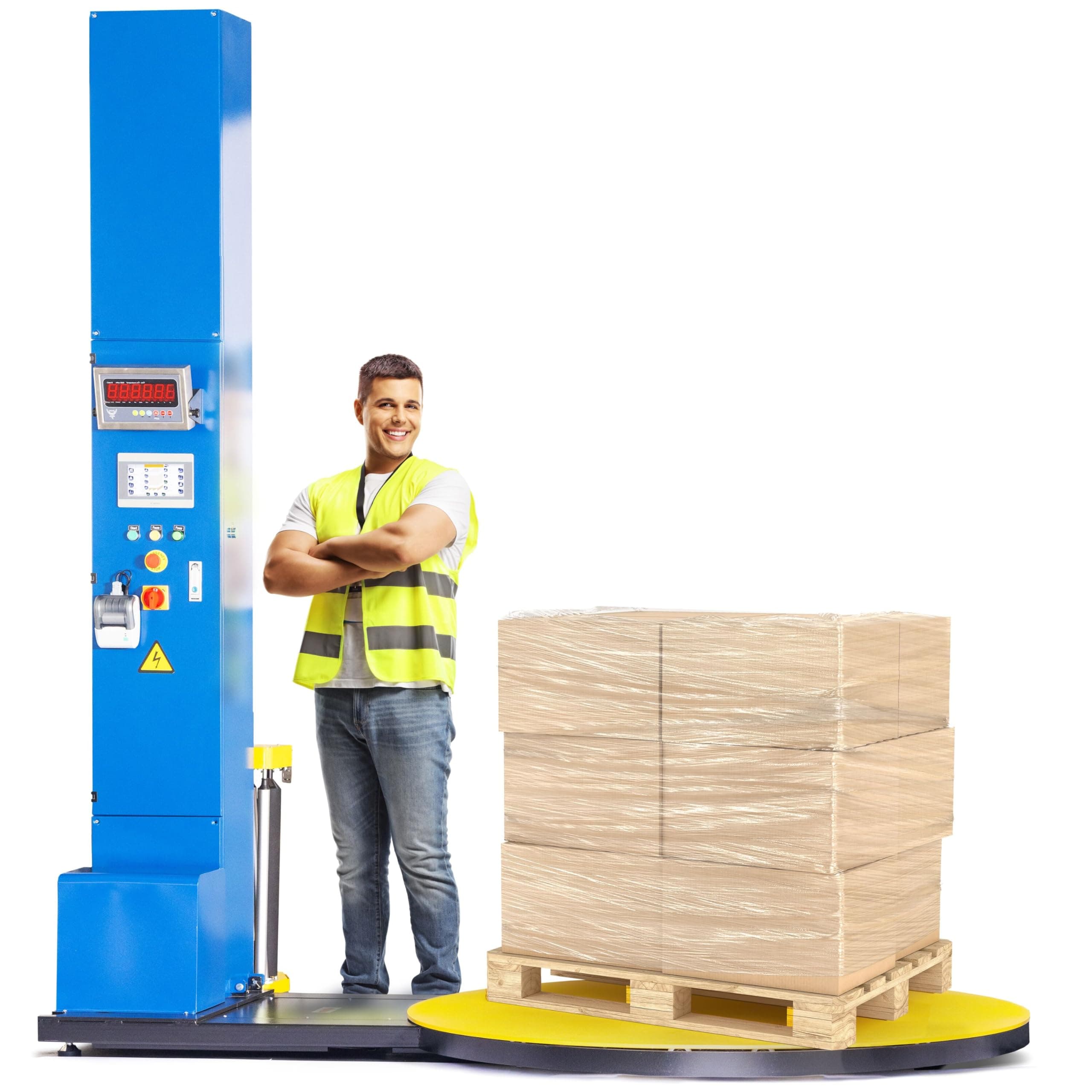 PEC Pallet Wrapping Machine Industrial Shrink Wrap Machines with Built-in Scale