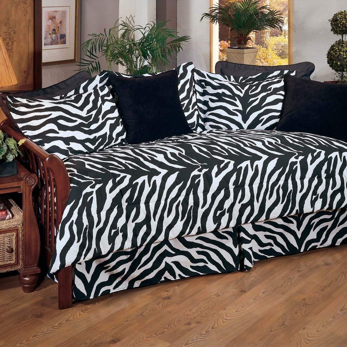 Kimlor Mills Karin Maki Zebra Daybed Ensemble Cover, Black