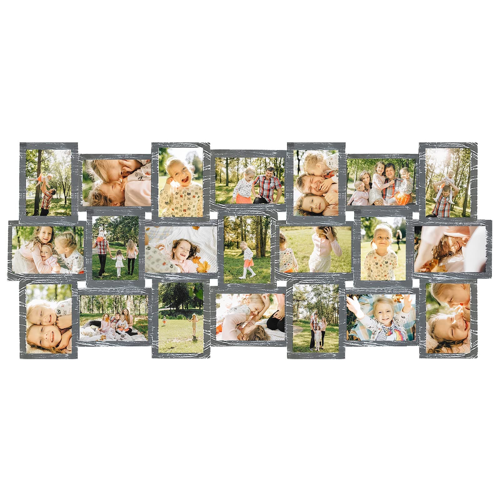 HELLO LAURA Large Picture Frames 21 Opening Frame for Wall - 4x6 Photo Frame Multiple Photos Elegant Family Picture Frames Collage Wall Decor - Grey