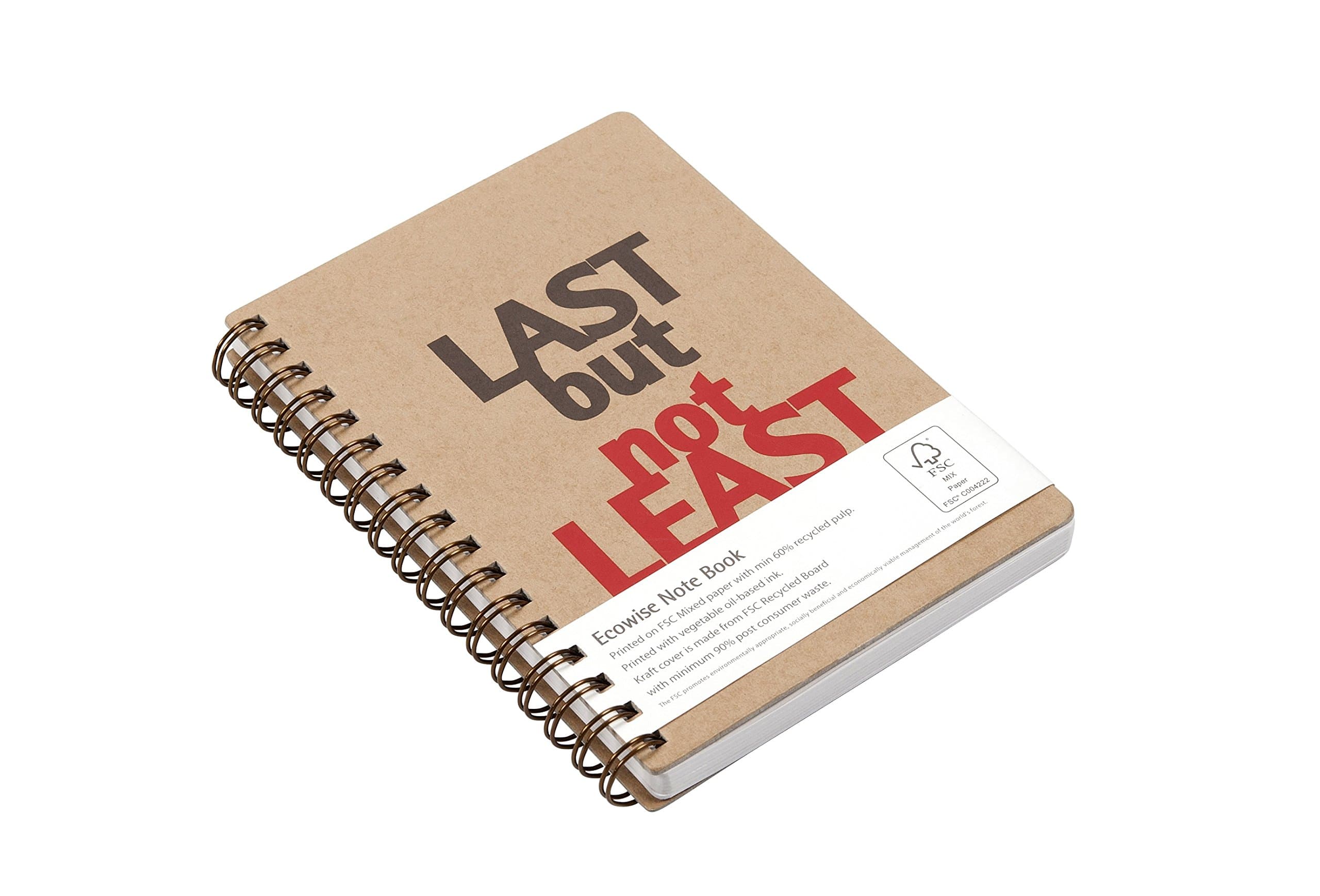 Grandluxe Last But Not Least Ecowise Notebook, Medium, 4.1 x 5.8 Inches