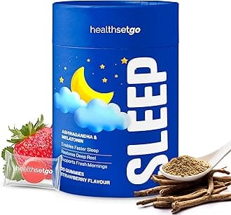 Sleep Gummies | 5mg Melatonin & Ashwaghandha | Non-Habit Forming | Improves Deep Sleep | Eases Jet Lag | Vegan, Gluten & Gelatin Free | Men & Women | Strawberry Flavour | 30 Pack