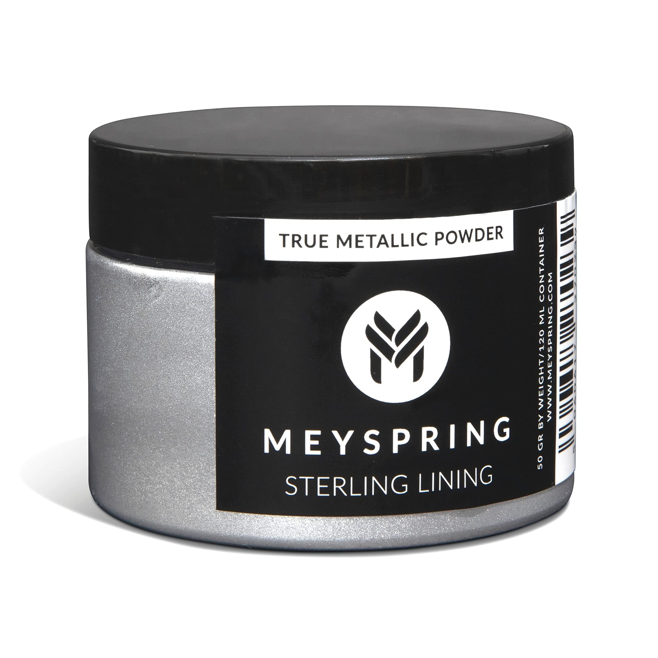 MEYSPRING Sterling Lining - True Metallic Pigment Powder for Epoxy, Casting, UV Resin - Resin Art Supplies - Silver Pigment Powder - Silicone, Chrome