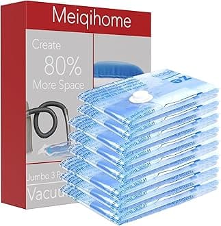 Vacuum Storage Bags, Small Space Saver Sealer Bags, Airtight Compression Bags for Clothes, Pillows, Comforters, Blankets, Beddings, Pack of 10