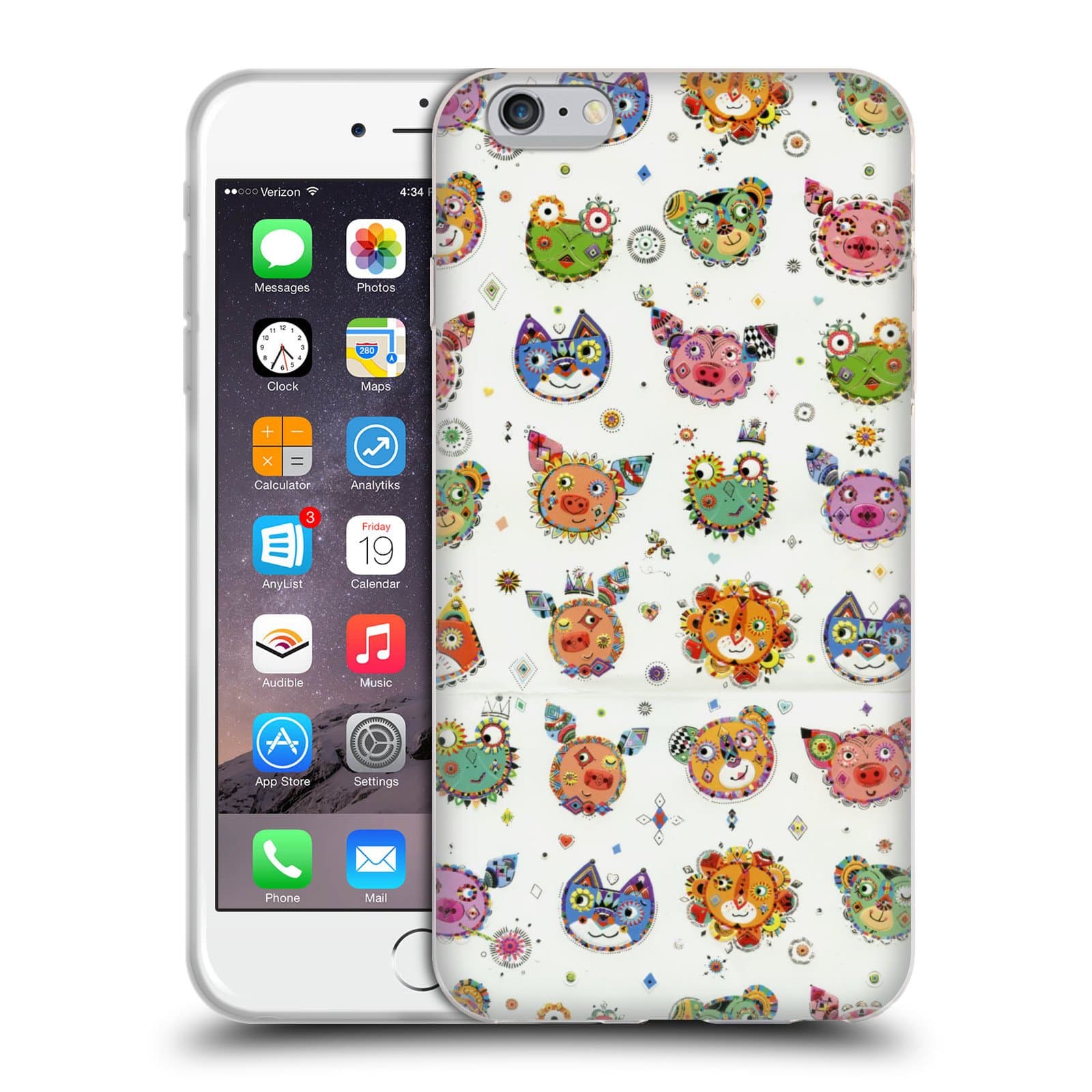 Official Turnowsky Loopy Zoo Pool Party Soft Gel Case for Apple iPhone 6 Plus / iPhone 6s Plus