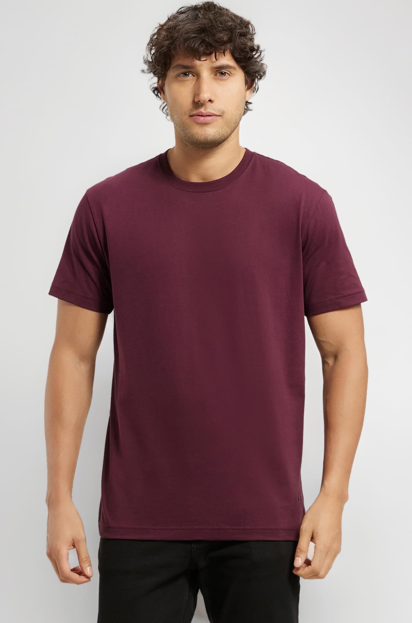 Jockey 2714 Men's Super Combed Cotton Rich Solid Round Neck Half Sleeve T-Shirt
