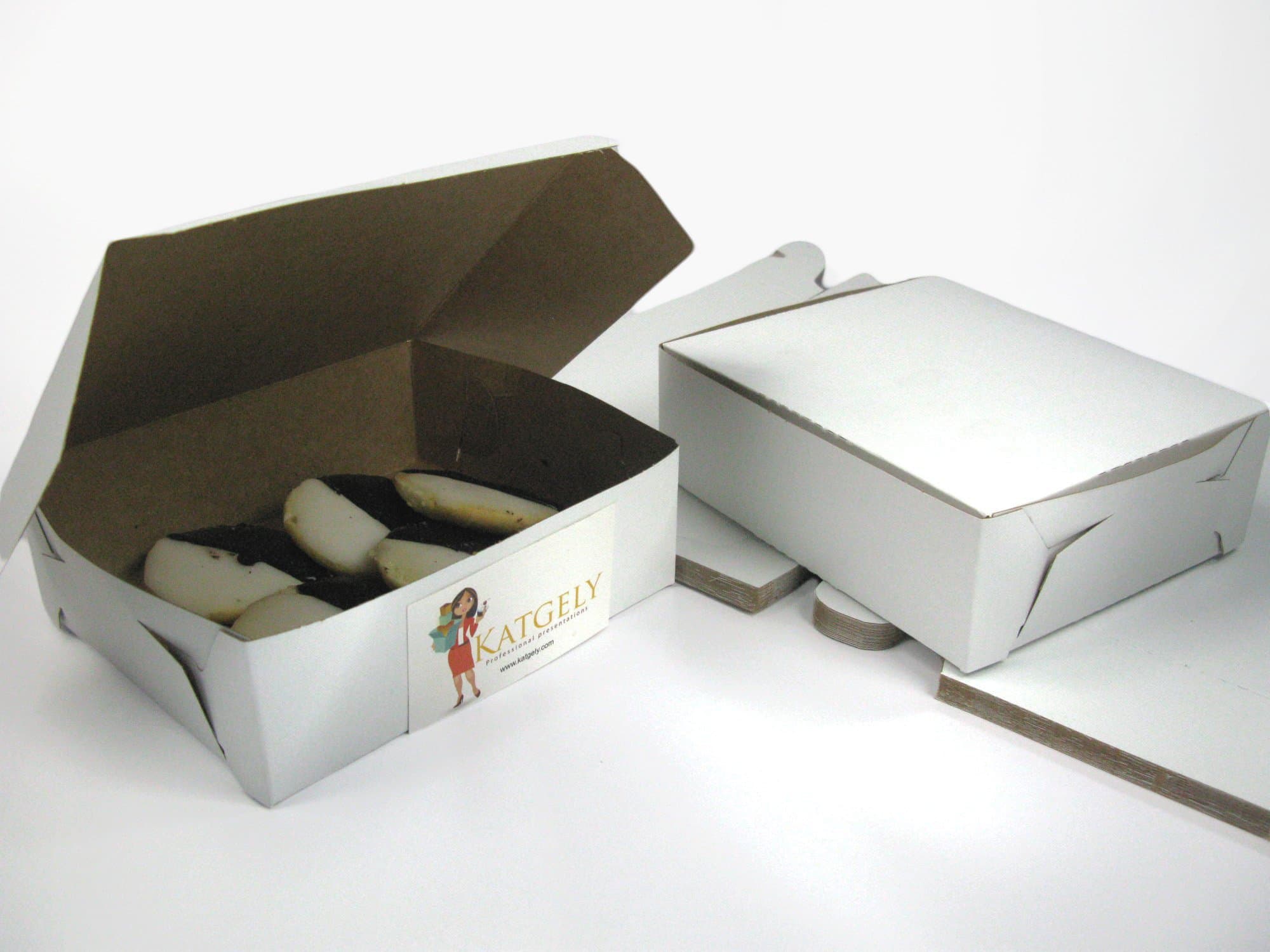 Katgely Cardboard Paper Cookie Boxes 7x6x2 1/4 Inches (Pack of 25)