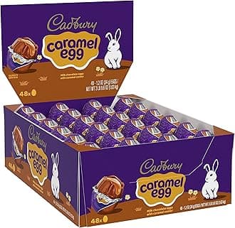 CADBURY Milk Chocolate with Caramel Center Eggs Candy, Bulk Easter, 1.2 oz Packs (48 Count)