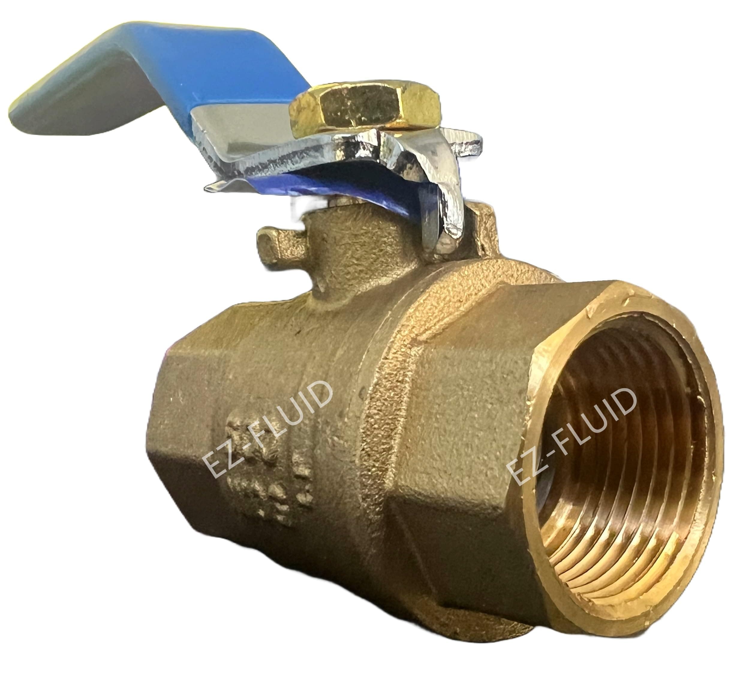 1/2" NPT Female Threaded IPS Ball Valve Full Port Water Stop Shut Off,Heavy Duty Forged Brass,Quarter Turn,Blue Handle Brass Water Cut off Ball Valve for Plumbing & Irrigation (1)