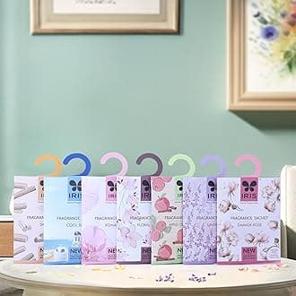 Iris Homefragrances Set of 7 Fragrance Sachet -Sandal, Coolblue, Floral Musk, Romance, Lavender, Apple Cinnamon and Damask Rose
