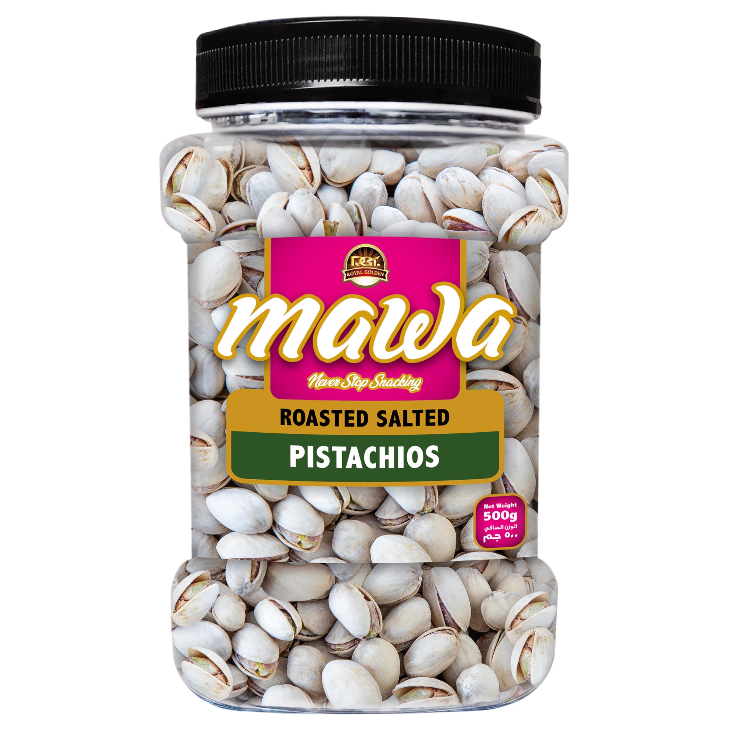 Mawa Roasted Salted Pistachio Nuts 500g Pack | Premium Pistachio Nuts -with Shell | Crunchy Dry Fruits | No added oil | 100% Natural | Plastic Jar 500g