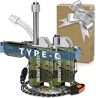 lafagietUSB C Rechargeable Lighter, 360° Flexible Neck, Wind & Water Proof, Electric Arc Lighters for Candle, Camping