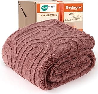 Bedsure GentleSoft Pink Throw Blanket for Women - Super Soft & Cozy, Fleece Blankets for Girls, Ideal for Couch & Bed, Dusty Rose, 50x70 Inches