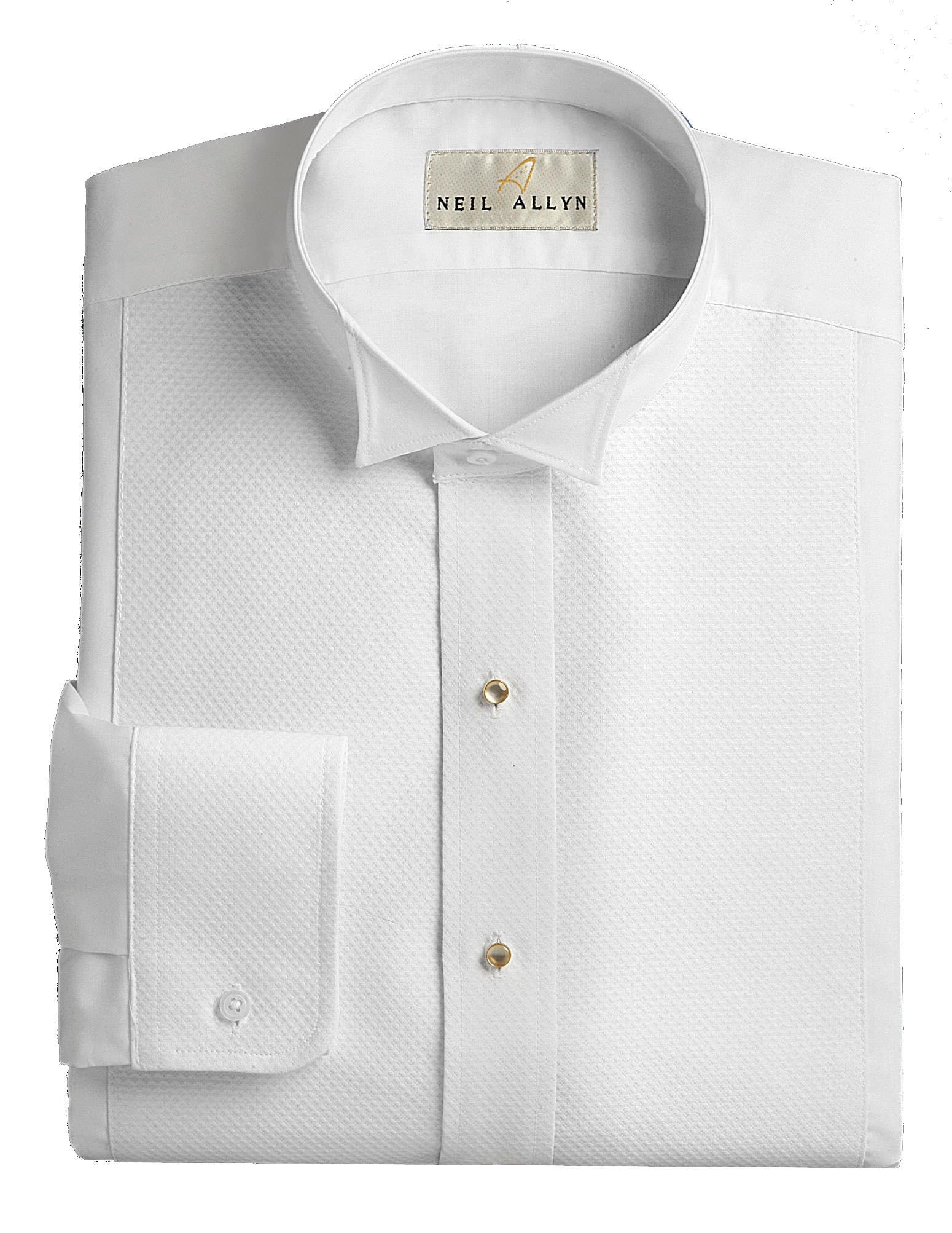 Wing Collar Tuxedo Shirt, Pique Bib Front, 65% Polyester 35% Cotton (18.5 - 32/33)