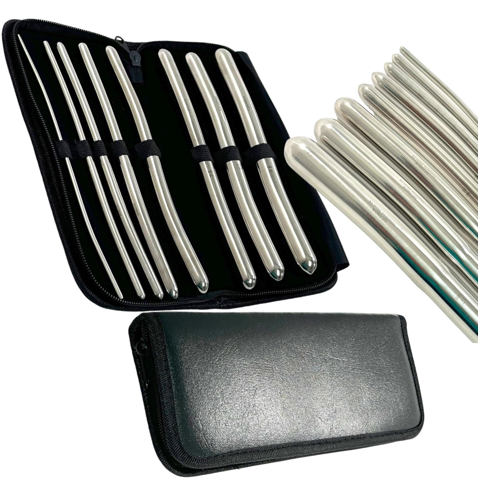 New German Grade Non-Magnet 8 Piece Dilator Set With Pouch - Hegar Sounds Dilator Set