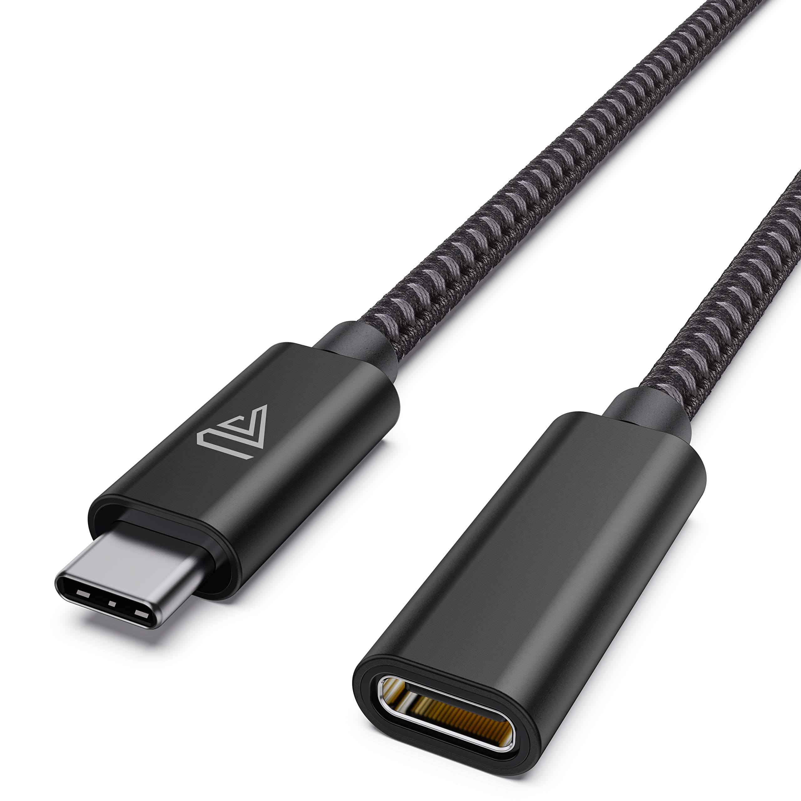 USB C Extension Cable (10Gbps), USB 3.2 Type C Male to Female Extension Charging Sync for iPhone 17 16 15 Pixel PSVR2 MacBook Air Pro/New iPad Dell XPS Surface Book 6ft Black