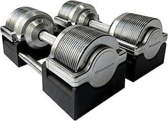 Adjustable Dumbbells Set 32kg Pair | Space Saving Adjustable Weights for Home Gym | Multiple Dumbbells in One | Smart Click Technology