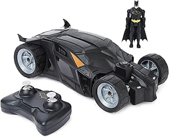 DC Comics, Batman Batmobile Remote Control Car, Easy to Drive, Compatible with Batman Figures, Kids Toys for Boys and Girls Aged 4 and Up