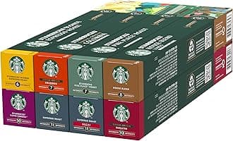 Starbucks Variety Pack 8 Flavour by Nespresso Coffee Pods (Pack of 8, Total 80 Capsules)