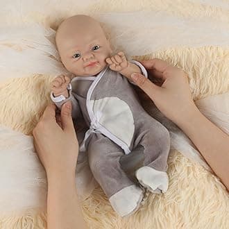 VollenceVollence 18 inch Full Silicone Baby Doll Realistic Boy Waterproof Eye Open Anatomically Correct Stress Relief Anti-Stress with Feed Kit Accessories & Gift Box - Boy