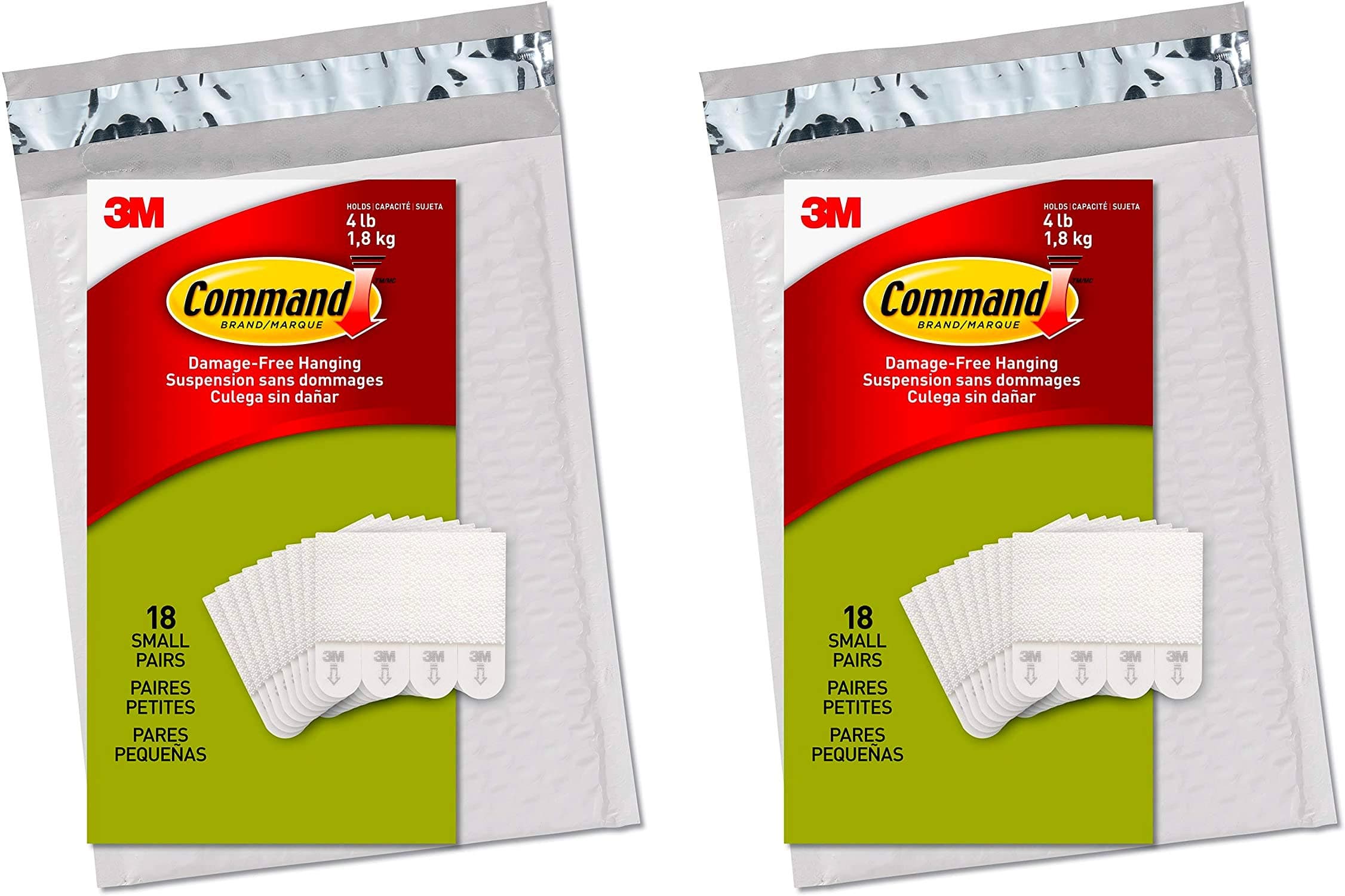 Command Picture Hanging Strips, Decorate Damage-Free, 18 Pairs (36 Strips), Ships in Own Container - 2 Pack