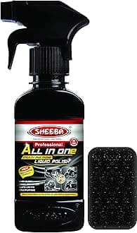 SHEEBA All in One Multipurpose Liquid Polish for Car, Motorbike, Scooter, Household, Office Care | High Gloss | Easy Application | For Interior & Exterior Surfaces -125mL with Applicator Pad.