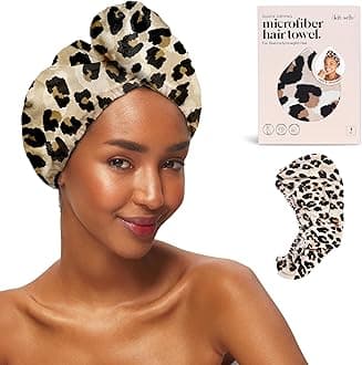 Microfiber Hair Towel Wrap for Women – Ultra Absorbent Microfiber Bath Towels for Wet, Curly, Long or Short Hair – Anti-Frizz Hair Wrap, Great Hair Care Gifts for Women – Leopard