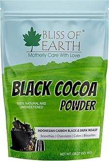 Bliss of Earth Black Cocoa Powder Natural and Unsweetened Carbon Black & Dark Roast Perfect for Cooking & Baking Cakes, Biscuits, Oreo, Chocolates, Smoothies (1 Kg)