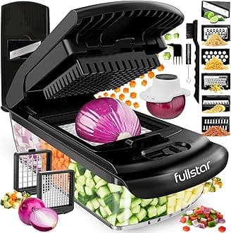 Vegetable Cutter Mandolin Vegetable Slicer - Vegetable Cutter Cucumber Slicer Onion Cutter Potato Cutter Fruit Cutter - Grater for Vegetables and Cheese - Julienne Cutter (8-in-1 Pro Black)