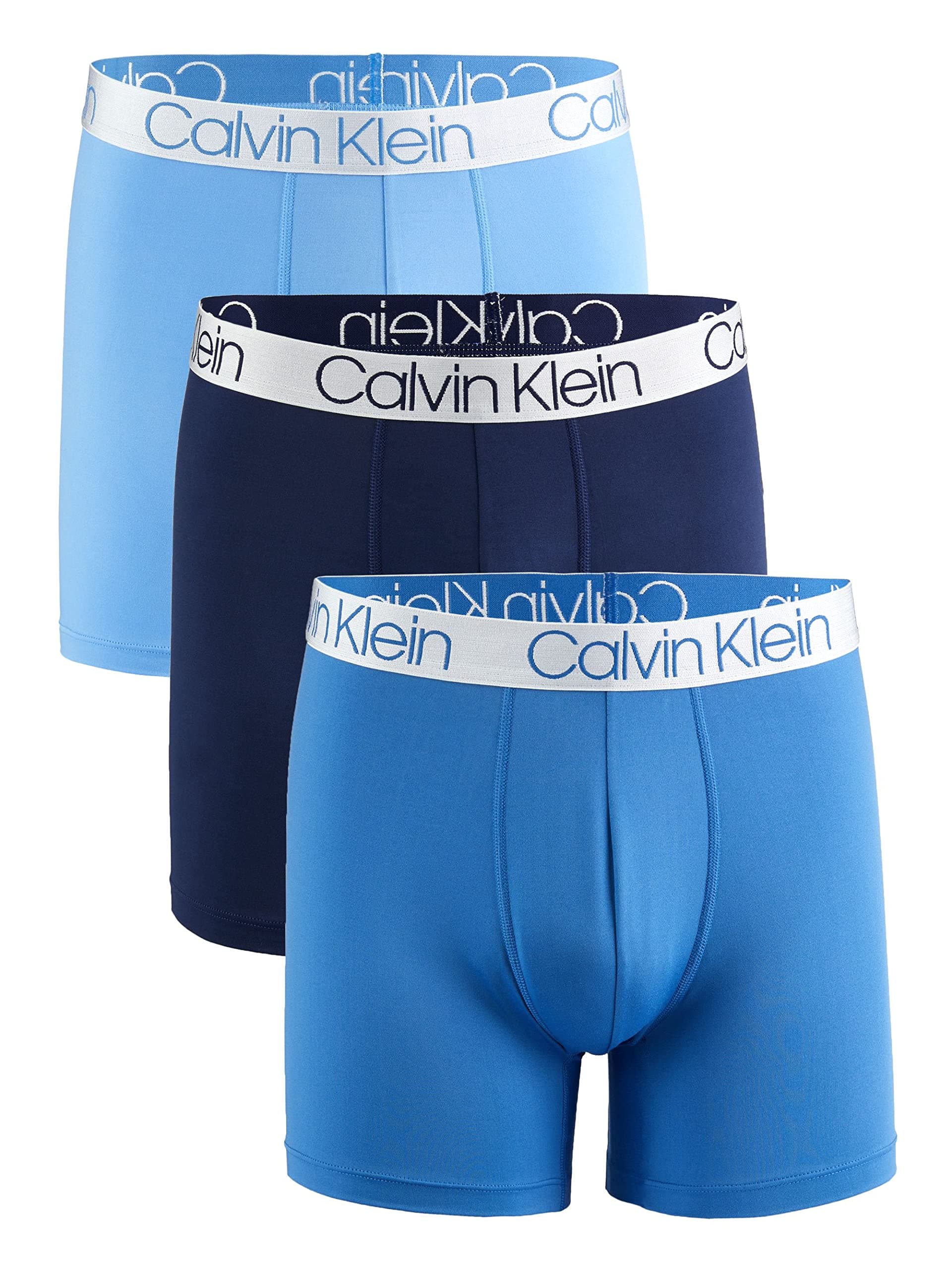 Men`s Microfiber Boxer Briefs Pack of 3 (Blue(NP2214-993)/Obsidian, Medium)