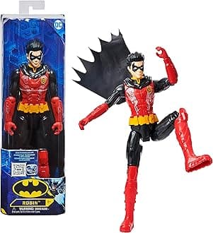 DC Comics Batman 12-inch Robin Action Figure (Red/Black Suit), Kids Toys for Boys Aged 3 and up