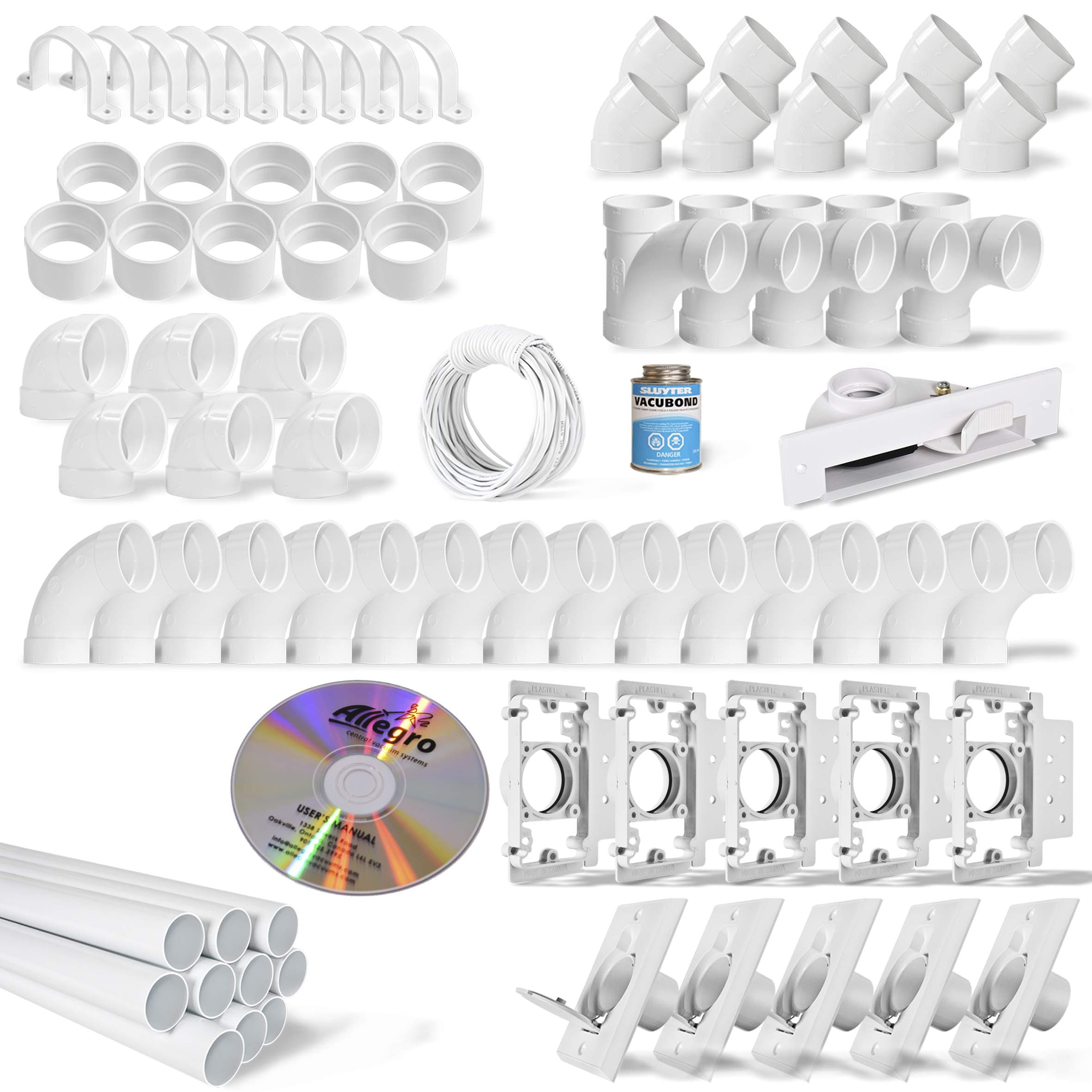 ALLEGROCentral Vacuum Cleaner 5-Inlet Standard Installation Kit