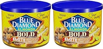 Blue Diamond Almonds, BOLD Elote Mexican Street Corn Flavored Snack Nuts, 6 Ounce Can (Pack of 2)