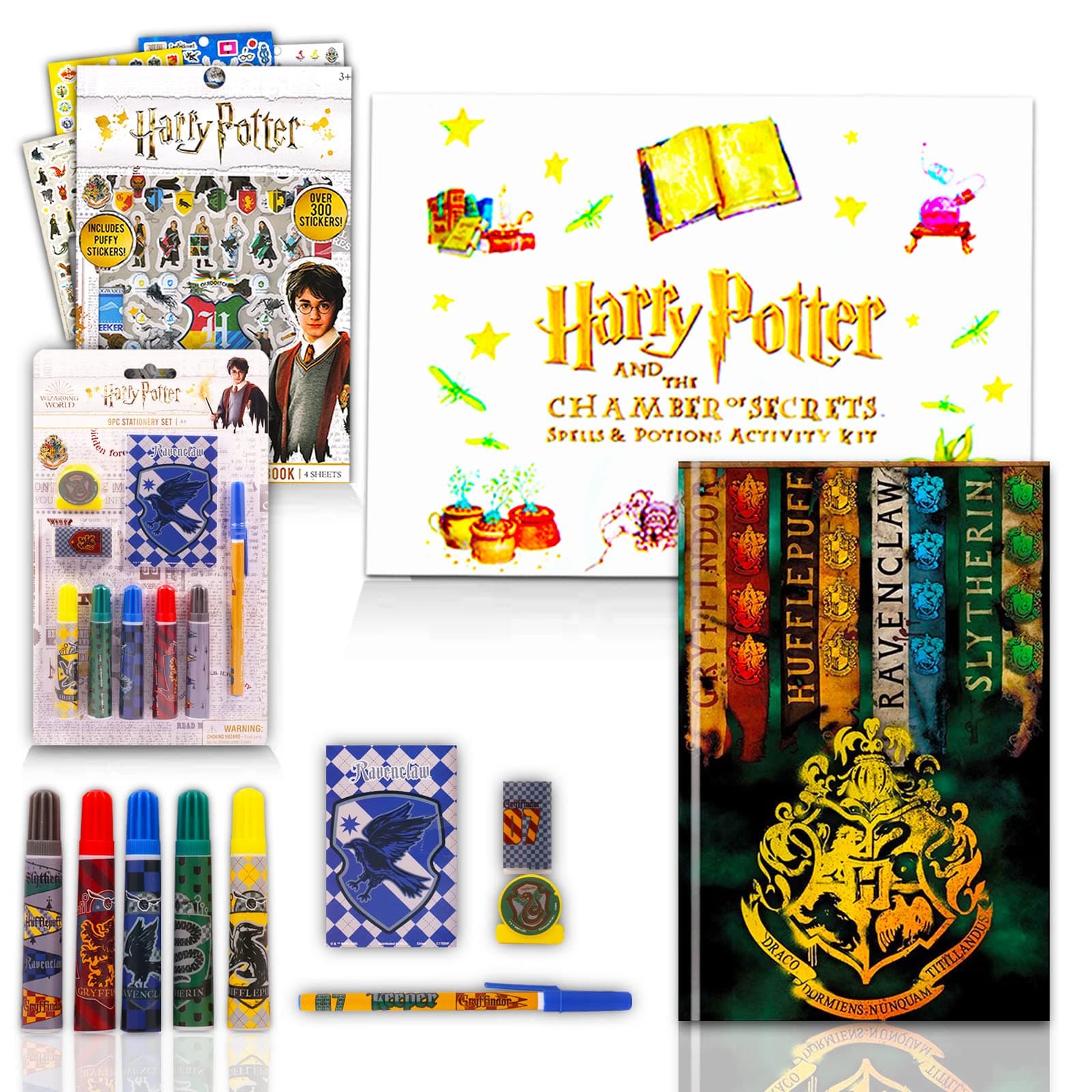 Harry Potter Journal and Pen Set ~ Premium Harry Potter Diary, Pen, Stickers, Gems, and More with Harry Potter Magic Activity Kit (Harry Potter Merchandise Bundle)