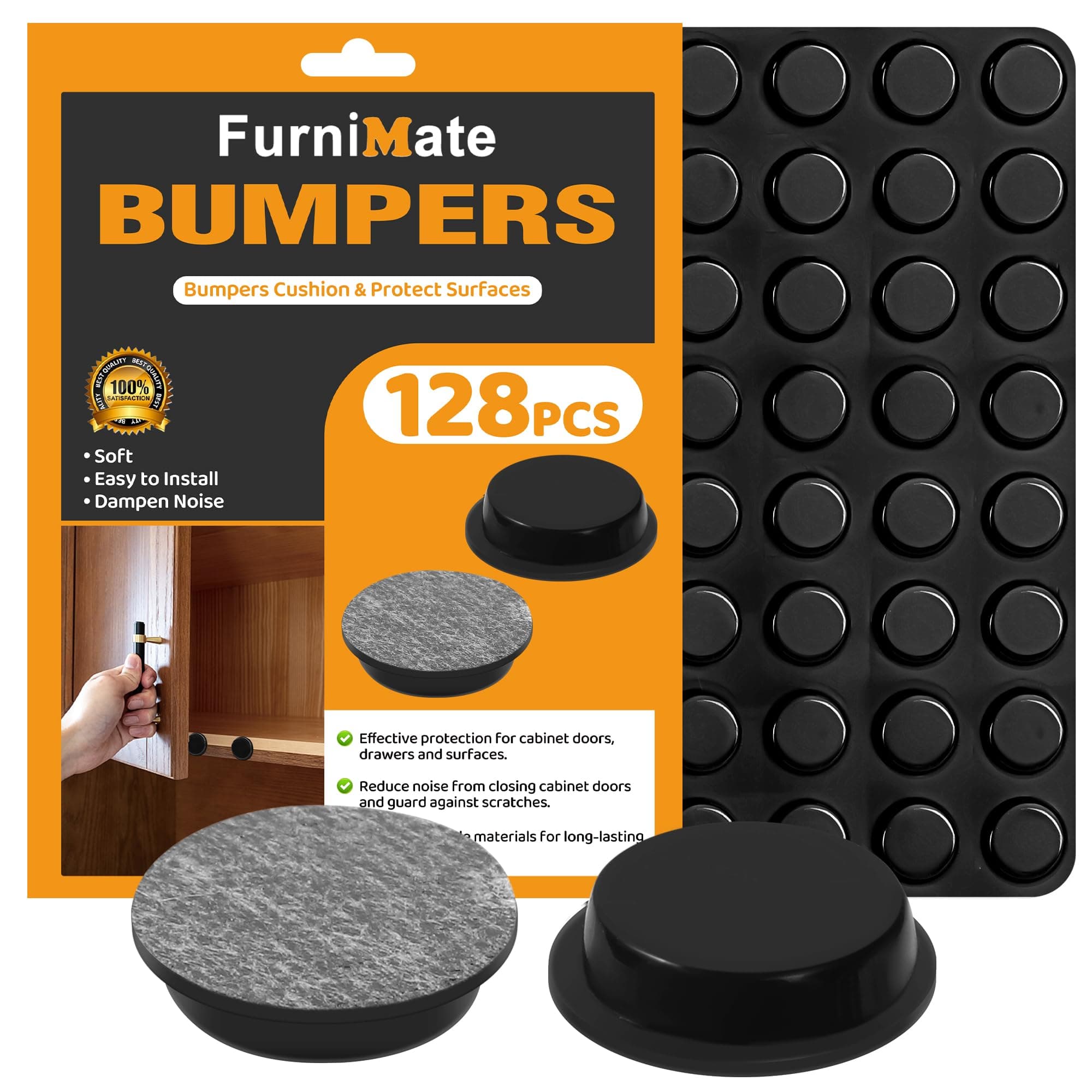 Rubber Feet for Electronics, 128PCS Adhesive Small Stick on Rubber Feet 1/2 inches, Rubber Bumpers Self Adhesive Black