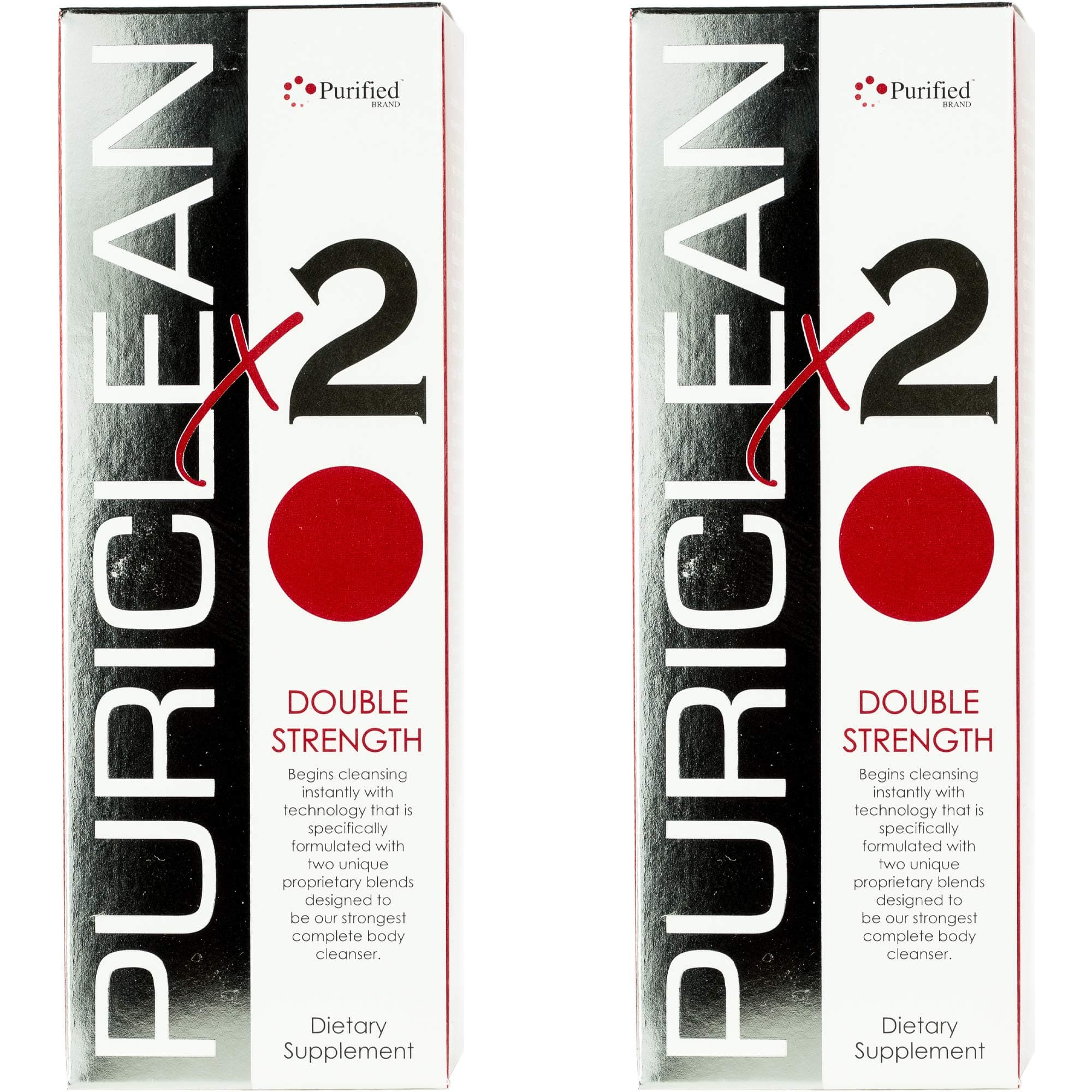 Puriclean x2 Detox Cleanse - Double Strength Deep System Cleanser - Formulated with Two Unique Proprietary Blends for The Strongest Cleanser, Remove Toxins - 16 oz, 4 Capsules, 2 Pack
