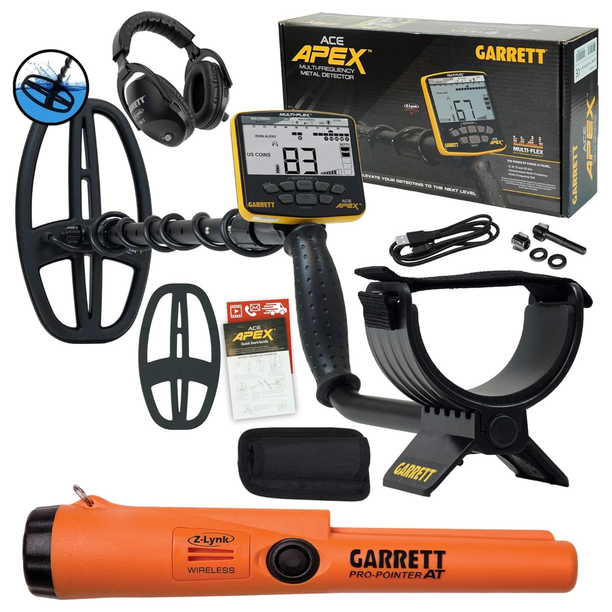 Hobby ACE APEX with 6 x 11 DD Viper Search Coil, Z-Lynk Headphone Package & Pro-Pointer at Z-Lynk