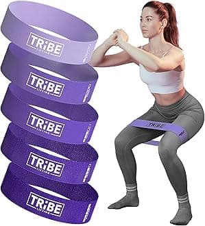 Tribe Lifting Fabric Resistance Bands for Glutes & Legs | 5 Fabric Workout Bands Set | Thick Booty Bands for Squats, Lunges, Hip Training, Physical Therapy & Home Workouts
