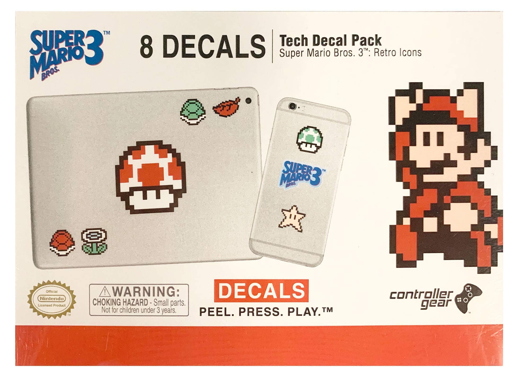 Controller GearSuper Marion Bros. 3 Retro Icons Tech Decal 8 Pack