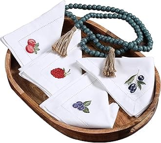 Bedding Craft Cloth Napkin in Cotton Textured with Retail Gifting Package,Wedding Napkins,Thanksgiving Napkins,Cotton Fabric Napkins,Machine Washable Dinner Napkins Hemstitched,Set of 4