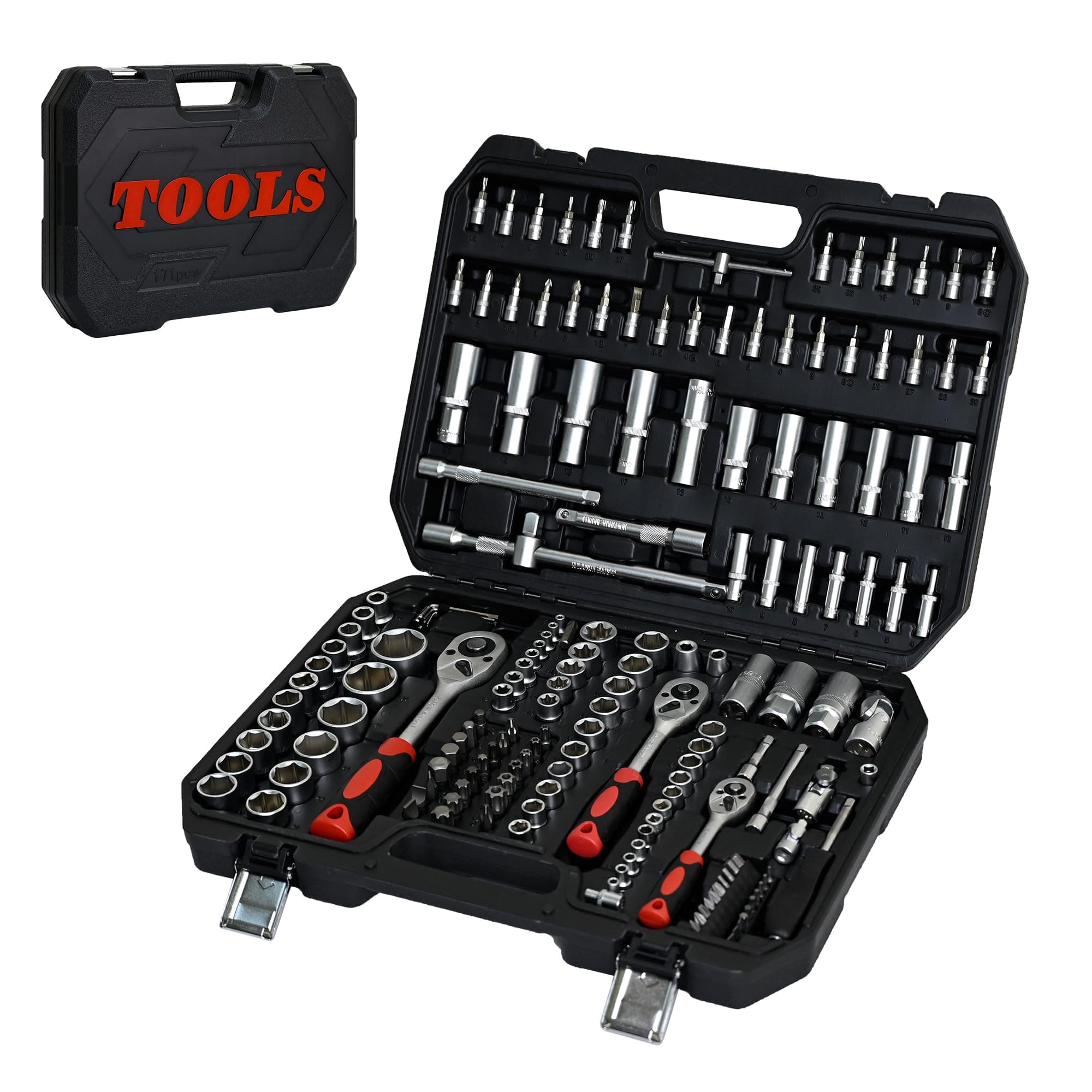 171pcs Artman Tool Set, Mechanics Kit, Socket and Ratchet Wrench Toolbox, General Household Hand Tool Set for Home, Universal Home Car Repair Tool Set, for DIY Enthusiasts, Handyman and Mechanics