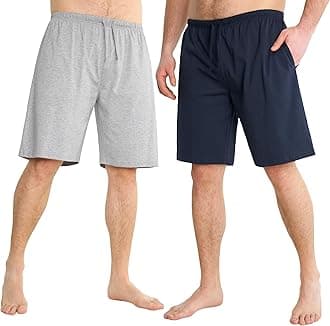 CityComfort Mens Pyjama Shorts - Comfy Lounge Shorts with Pockets Pack of 2