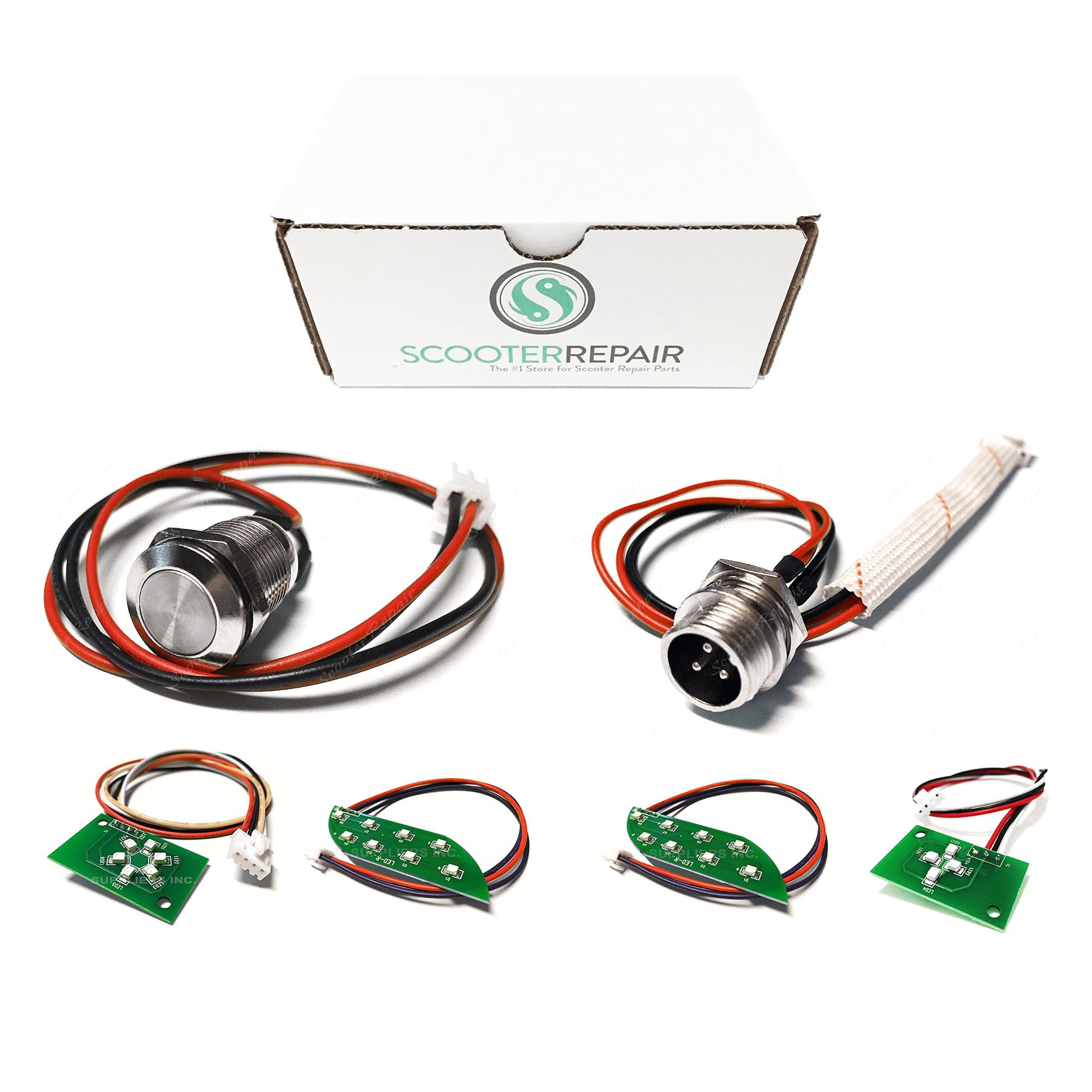 Smart Self Balancing Electric Scooter Charging Port, Power Cable, & LED's