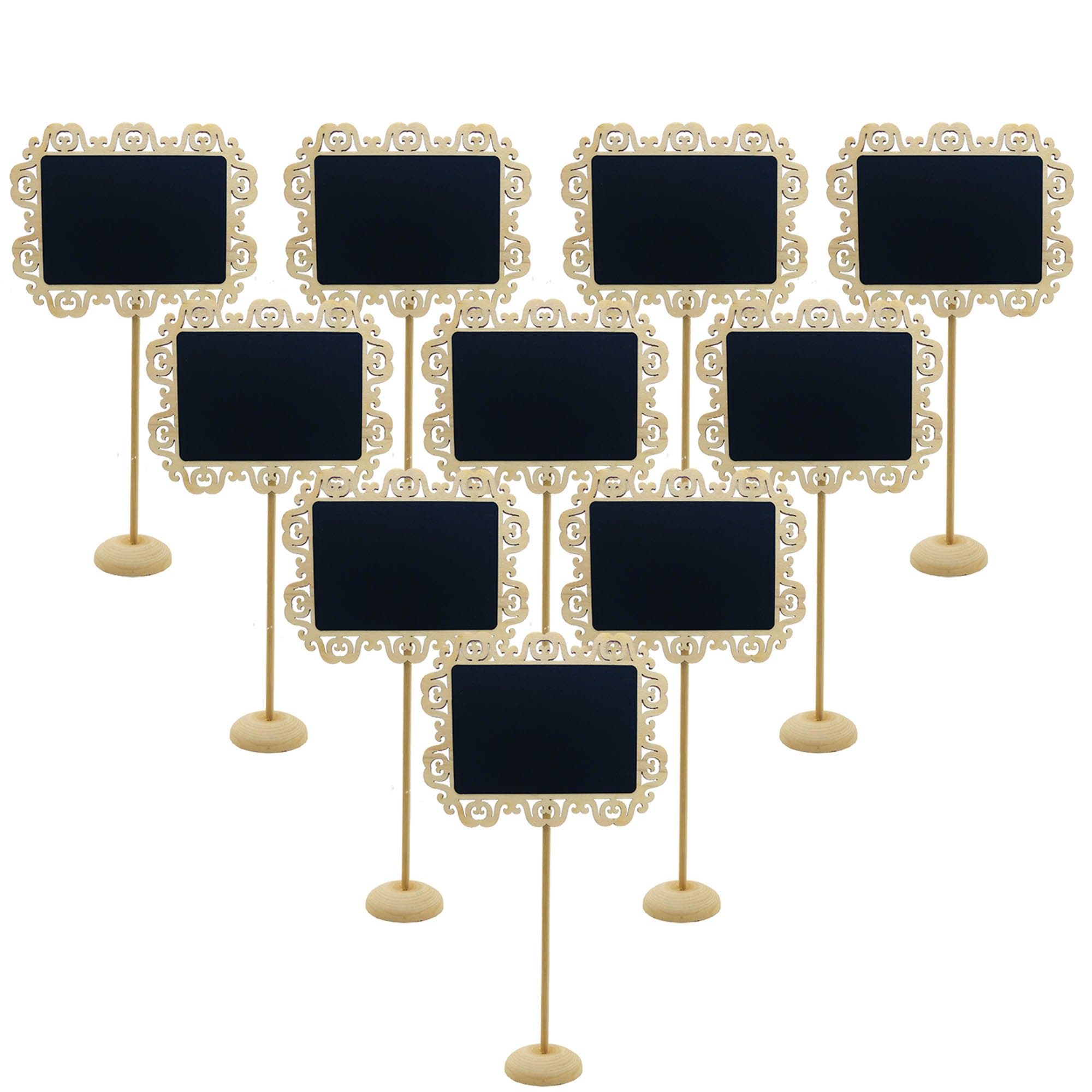 Eurshine Mini Chalkboards Message board Easel Small Chalkboard Table Number Signs with Stand for Weddings, Parties, Table Numbers or Place Cards, Set of 10